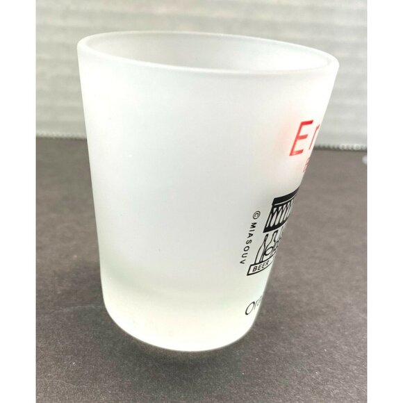 Erics Bar Shot Glass Orange Beach Florida Souvenir Frosted Glass - Picture 2 of 7